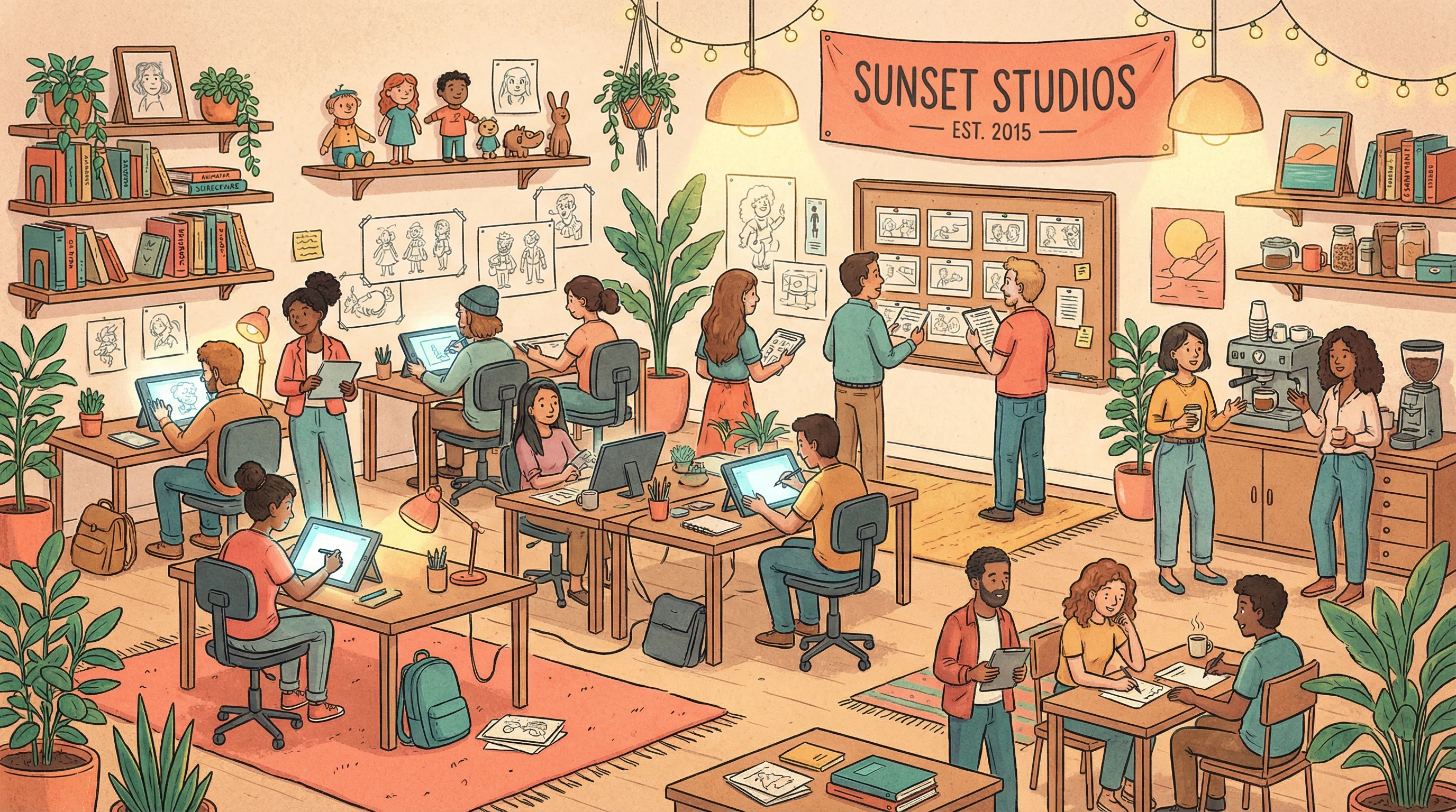 禁漫天堂 | 禁漫全球获奖动画短片在线看 | 高清无广告创始团队在动画工作室中的合影 - 展示专业创作环境